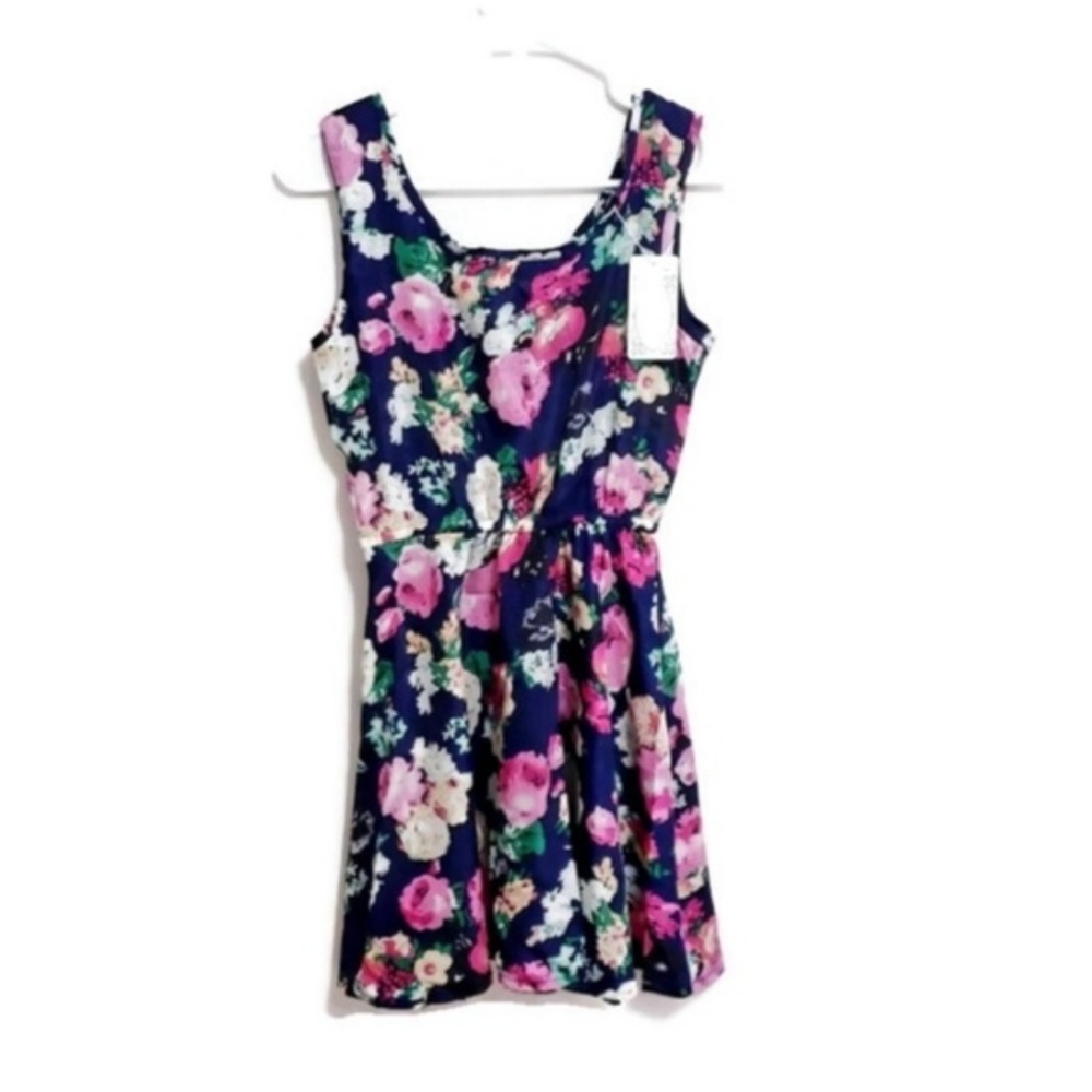 Liva Girl floral short dress sz medium new women